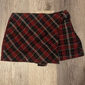 red plaid skort